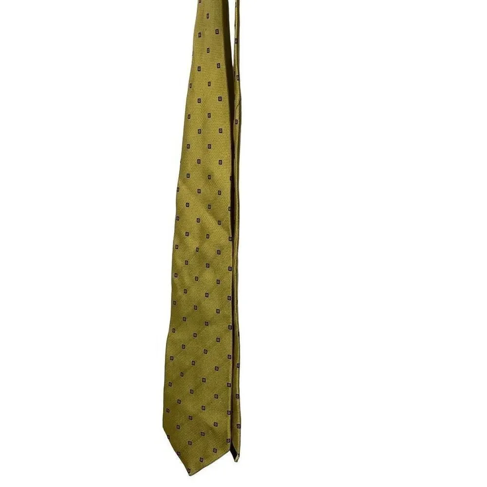 Pierre Balmain Paris 100% Italian Silk yellow tie